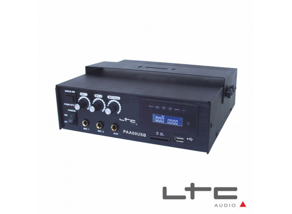 LTC Audio Amplificador 3 Canais Pa 70v 12/220v 60W USB/SD